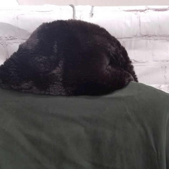 Jones New York Reversible collared Fur Coat unisex man woman xl green brown sz m - Picture 6 of 6